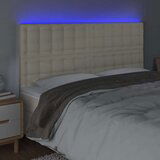 LED posteljno vzglavje krem 160x5x118/128 cm umetno usnje, (20938729) | Shoptok.si