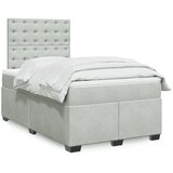 Box spring krevet s madracem svjetlosivi 120x200 cm baršunasti | shoptok.hr