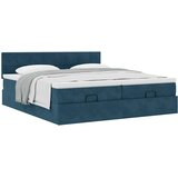  Otomanski okvir kreveta s madracima plavi 200x200cm baršunasti | shoptok.hr