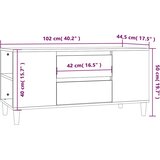 TV ormarić boja betona 102 x 44,5 x 50 cm od konstruiranog drva | shoptok.hr