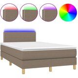  Box spring postelja z vzmetnico LED taupe 120x200 cm blago, (20724760) | Shoptok.si