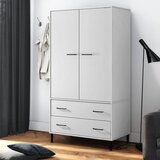 vidaXL Ormar s metalnim nogama bijeli 90x55x172 5 cm masivno drvo OSLO Cijene