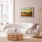  Plakat Impressionistic fields - painted golden landscape with fields of grain 90x60 Zlatni okvir s margom | shoptok.hr