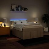  Krevet s oprugama i madracem krem 140x200 cm od tkanine | shoptok.hr