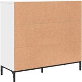 vidaXL Strani šal s predalom Bela 89.5 x 33 x 82 cm Konstruiran les | Shoptok.si