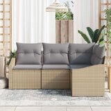  Set Kauča za Vrt Set od 4 Sivi Prirodni Ratan Poliester Jastuci | shoptok.hr