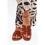 Boto Women's sandals on flat heel Camel Mirona | Shoptok.si