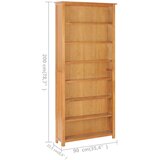  Police za knjige sa 7 razina 90x22,5x200 cm masivna hrastovina | shoptok.hr