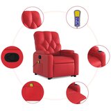 vidaXL Masažni naslonjač na podizanje od umjetne kože crveni | shoptok.hr