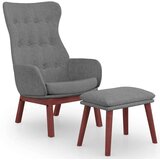  Stol za sproščanje s stolčkom za noge svetlo sivo blago, (20934802) | Shoptok.si