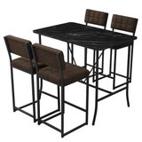 Hanah home Set Barski sto i 4 stolice Retro Brown Black | Eponuda.com