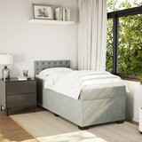 Box spring krevet s madracem svjetlosivi 80 x 200 cm baršunasti | shoptok.hr