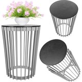 KADAX Okrogla klubska mizica, siva, majhna, podstrešna vrtna košara za balkon, odprtina 54 cm, (5000352585) | Shoptok.si