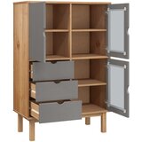  Visoka komoda OTTA smeđe-siva 85x43x125 cm od masivne borovine | shoptok.hr