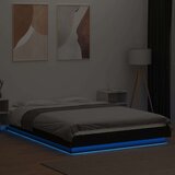 vidaXL Okvir za krevet s LED svjetlima crni 120 x 190 cm drveni | shoptok.hr