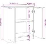  Komoda boja dimljenog hrasta 60x30x70 cm od konstruiranog drva | shoptok.hr
