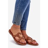 Boto Decorated Flat Women's Sandals Camel Adivrae | shoptok.hr