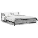 Okvir za krevet s ladicama boja sivog hrasta 135x190 cm | shoptok.hr