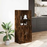 vidaXL Kuhinjska omarica dimljen hrast 57x41,5x131,5 cm inž. les | Shoptok.si