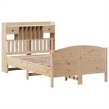 vidaXL Krevet s regalom za knjige bez madraca 135x190 cm od borovine | shoptok.hr