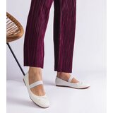 Gemre White ballet flats with elastic and decorative bow Newton | shoptok.hr