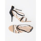 Shelvt Black and white strappy sandals | shoptok.hr