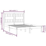  Okvir za krevet masivna borovina bijeli 135x190 cm 4FT6 bračni | shoptok.hr