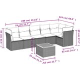  7-dijelni set vrtnih sofa od poliratana s jastucima sivi | shoptok.hr