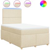 vidaXL Box spring postelja z vzmetnico krem 120x190 cm blago, (21305507) Cene