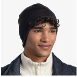 Buff Merino heavyweight beanie solid black Cene