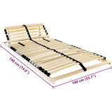 LEŽAJ s letvicama Smeđa 140 x 190 cm Čvrsto drvo bukve | Eponuda.com