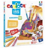 Carioca flomaster set create and color 3d kangaro 1/18 42903 Cene