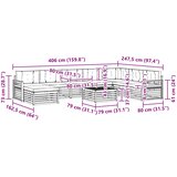  Set vanjskih sofa 9 kom. Bijela i krem Čvrsto drvo akacije | shoptok.hr