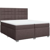  Krevet s oprugama i madracem tamnosmeđi 200x200 cm od tkanine | shoptok.hr