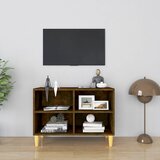Maison Chic TV omarica - TV stojalo - Televizijska omarica z lesenimi nogami dimljeni hrast 69,5x30x50 cm, (21701490) | Shoptok.si