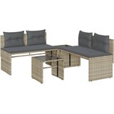  4-dijelni set vrtnih sofa s jastucima svijetlosivi poliratan | shoptok.hr