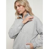Sinsay Pamučna majica s polovičnim patentnim zatvaračem | shoptok.hr