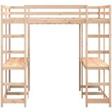  Krevet na kat sa stolom i ljestvama 140x200 cm od borovine | shoptok.hr