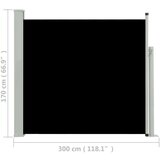  Uvlačiva bočna tenda za terasu 170 x 300 cm crna | shoptok.hr