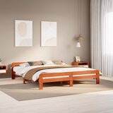 Maison Chic Posteljni okvir - Dvoposteljna postelja - Zakonska postelja brez vzmetnice vošč. rjav 180x200 cm borovina-J4585, (21767192) | Shoptok.si