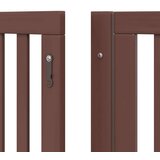 vidaXL Ograda za pse z vrati zložljiva 6 panelov rjava 480 cm les | Shoptok.si