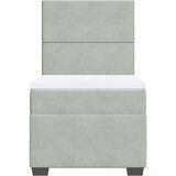  Box spring krevet s madracem svjetlosivi 100x200 cm baršunasti | shoptok.hr