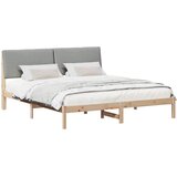  Okvir kreveta s uzglavljem Smeđa i svijetlo siva 180 x 200 cm | shoptok.hr