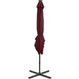  Konzolni suncobran sa šipkom i LED svjetlima 250 cm bordo | shoptok.hr