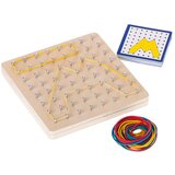 Montessori drvena slagalica Geoboard s gumicama i karticama | shoptok.hr