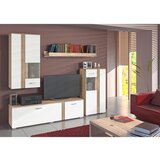 Time dnevni regal, bela, hrast sonoma | Shoptok.si