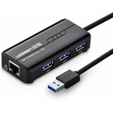 Ugreen USB 3.0 hub na 3x USB A in RJ45 - box Cene