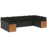 vidaXL 10-dijelni set vrtnih sofa s jastucima crni od poliratana | shoptok.hr