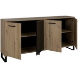 Livetastic Široka Komoda Craft, Črna, Barva Hrasta | Shoptok.si