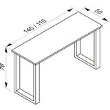 MID.YOU pisalna miza lona, hrast, črna | Shoptok.si